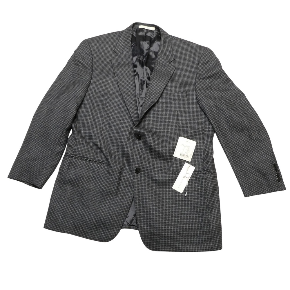 Joseph Abboud Blazer Mens 42R Gray Check 100% Wool Tweed Sport Coat Jacket USA